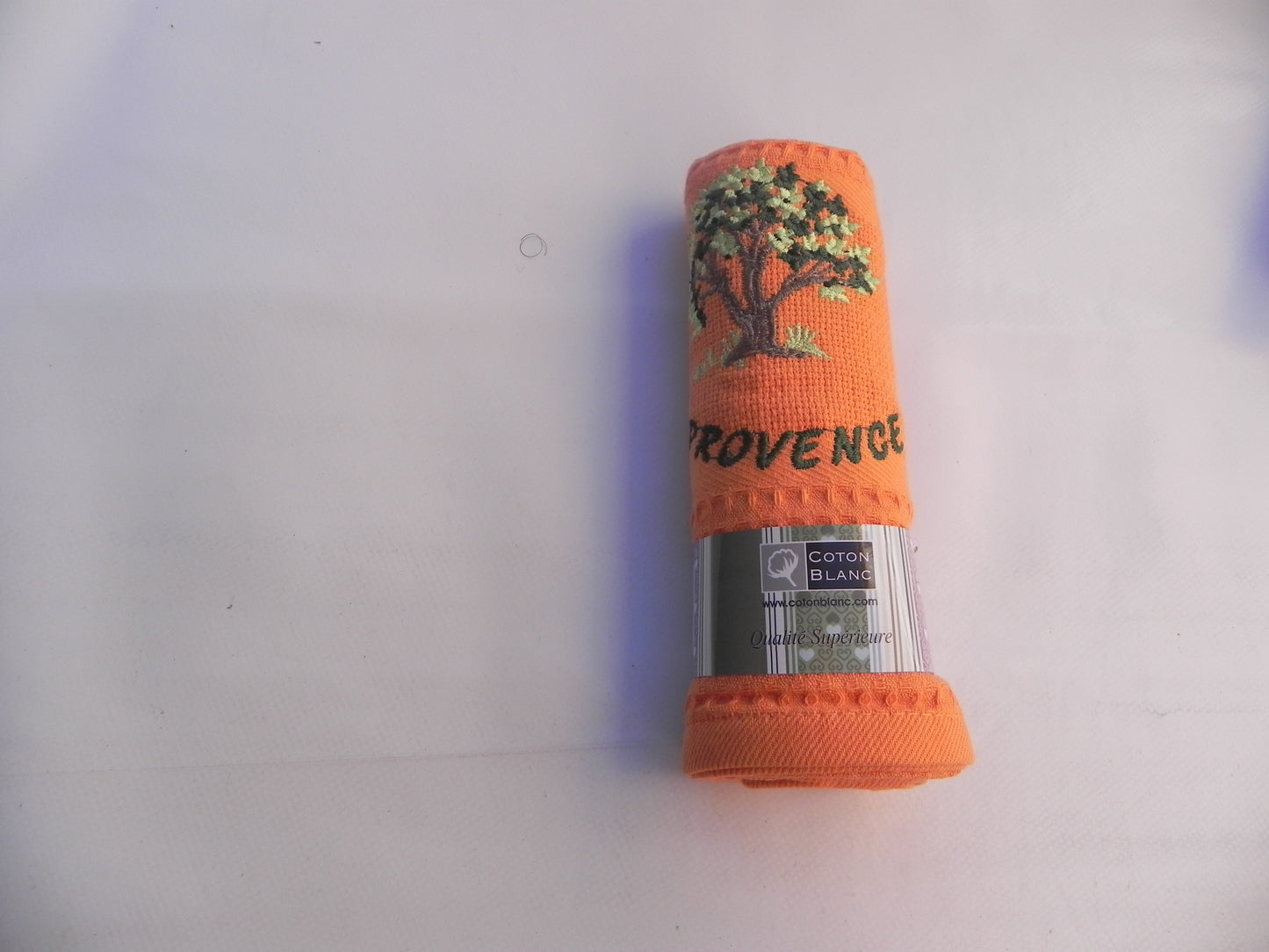 Torchons Nid D'abeille Motif Arbre Olivier Couleur Orange Taille 50x70