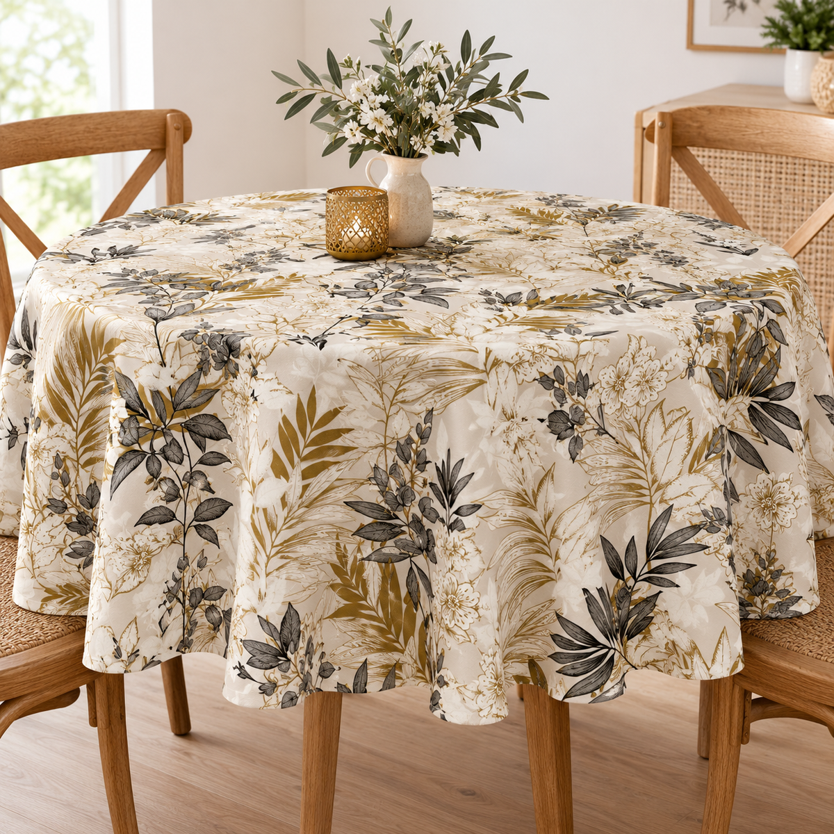 Nappe Toile Cirée Ronde Botanique