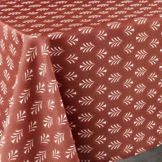 Nappe rectangle moderne motif manuel orange