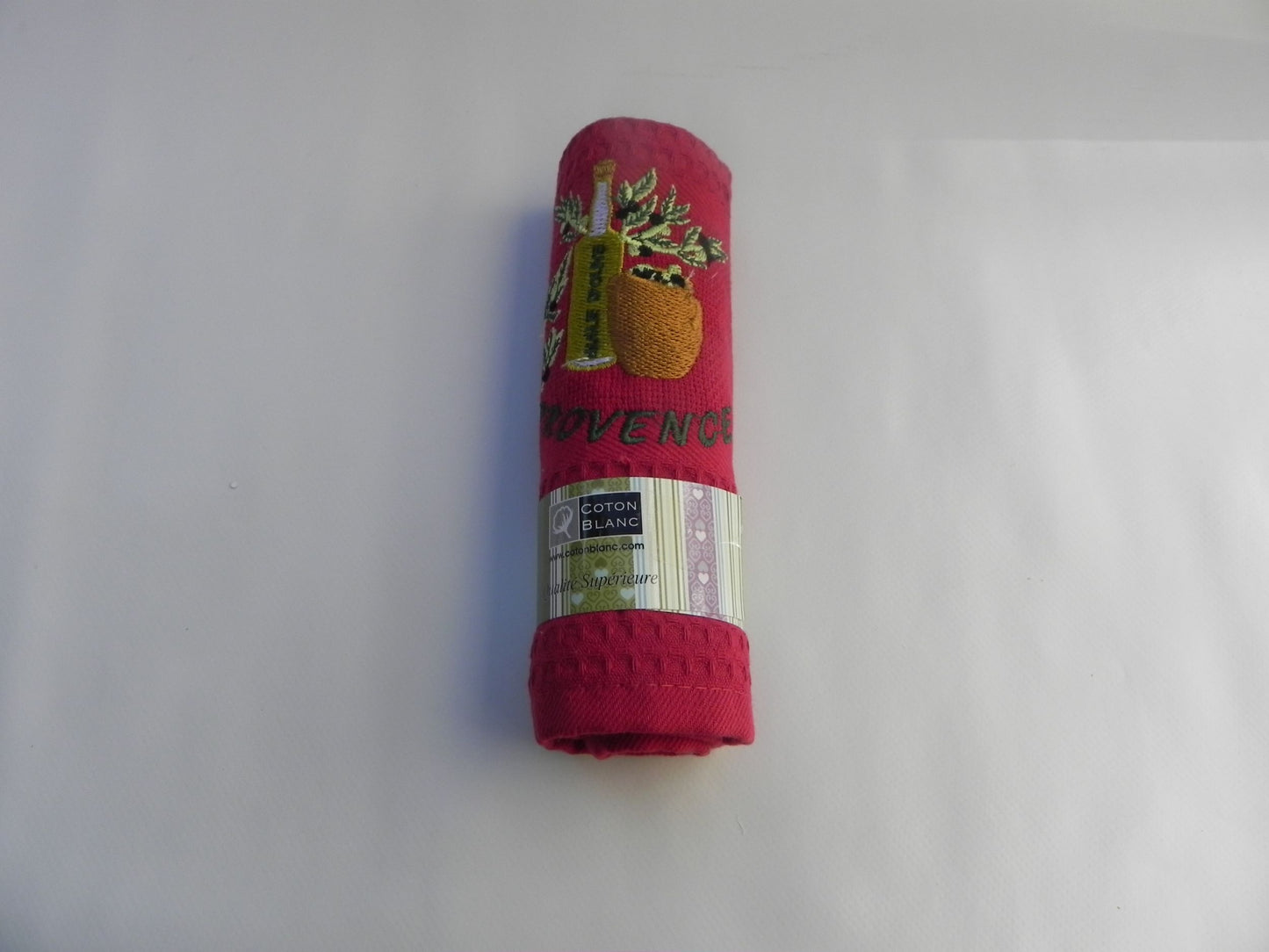 Torchons Nid D'abeille Motif Bouteille Olive Taille 50x70