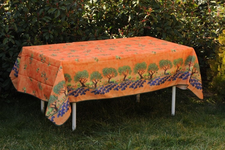 nappe rectangulaire arbre olivier orange