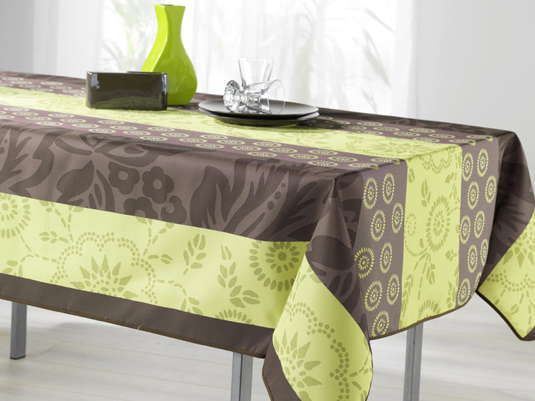 Nappe rectangulaire motif fantaisie vert