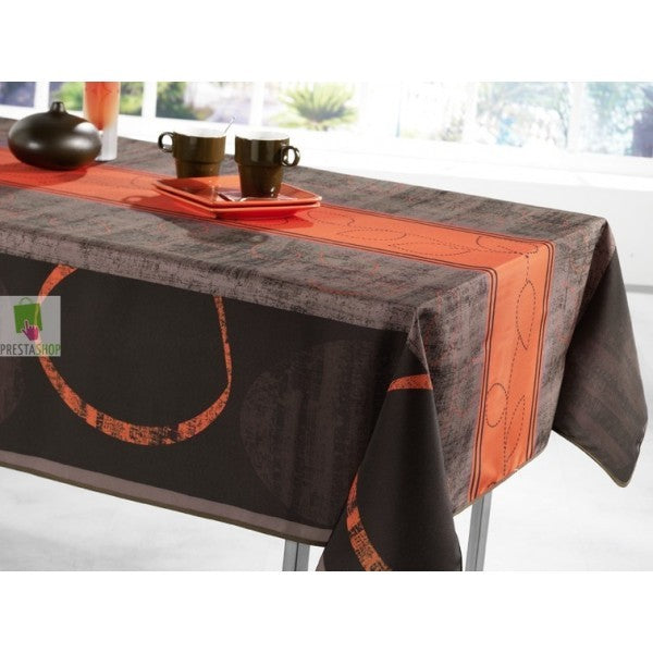 nappe ovale motif pointille orange