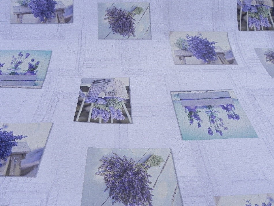 Nappe bulle gomme motif bouquet de lavande