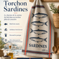 torchons coton jaquart motif sardine