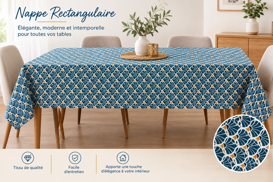 Nappe antitache rectangulaire bleu
