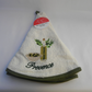 Essuie Mains Rond Motif Bouteille Olive Sur Fond Blanc Diamètre 60 CM