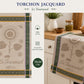 Torchon  coton jacquard aux motifs tournesol ècru