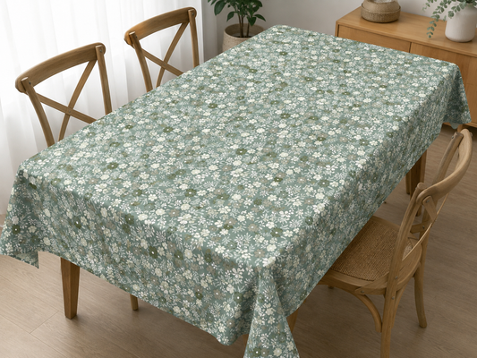 Toile cirée au mètre, motif Isa Vert