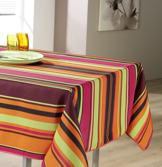 Nappe carré rayures multicolores