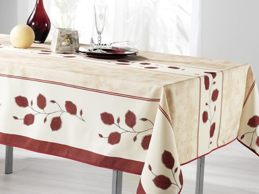 nappe rectangle feuille rouge