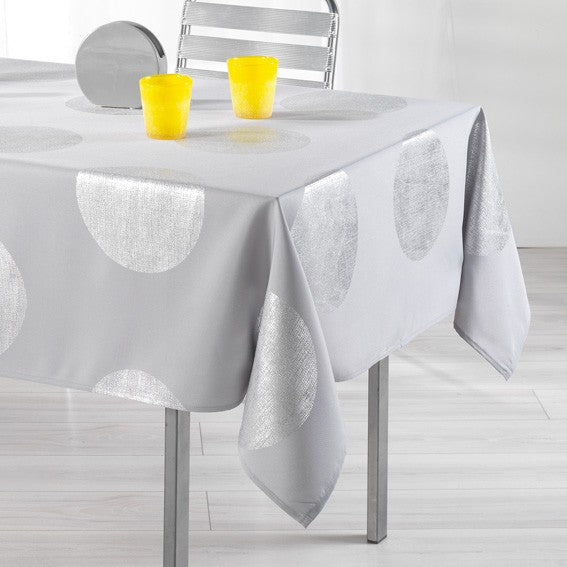 nappe rectangulaire motifs platines grise