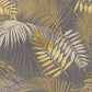 Toile cirée au mètre gris, jungle dorée